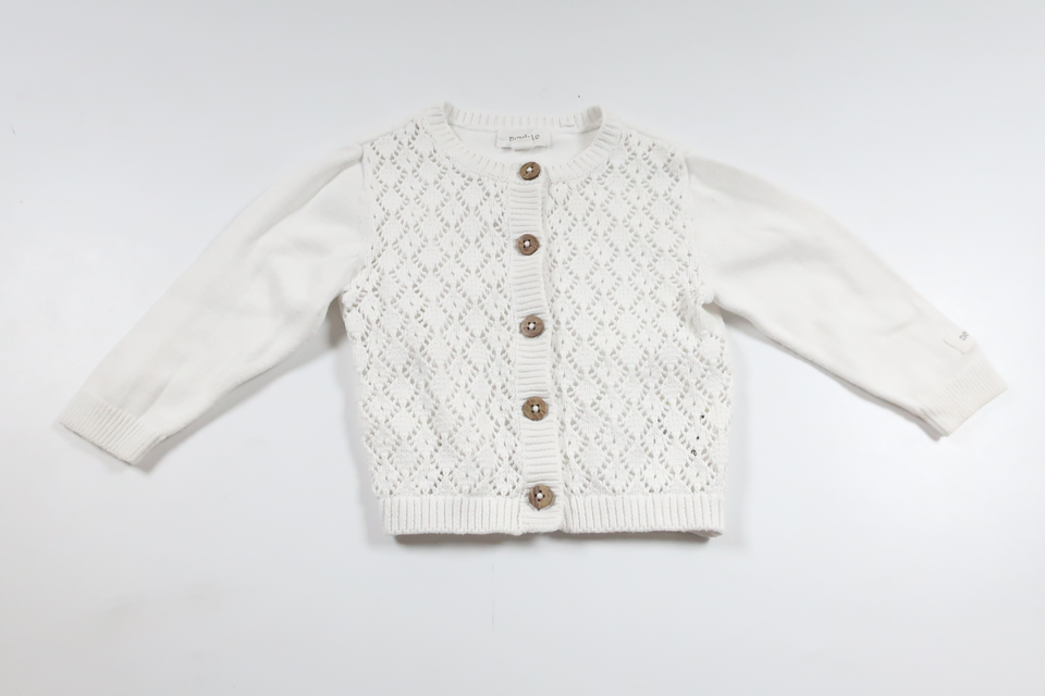 Stickad kofta från Newbie - Storlek 62 - Vit