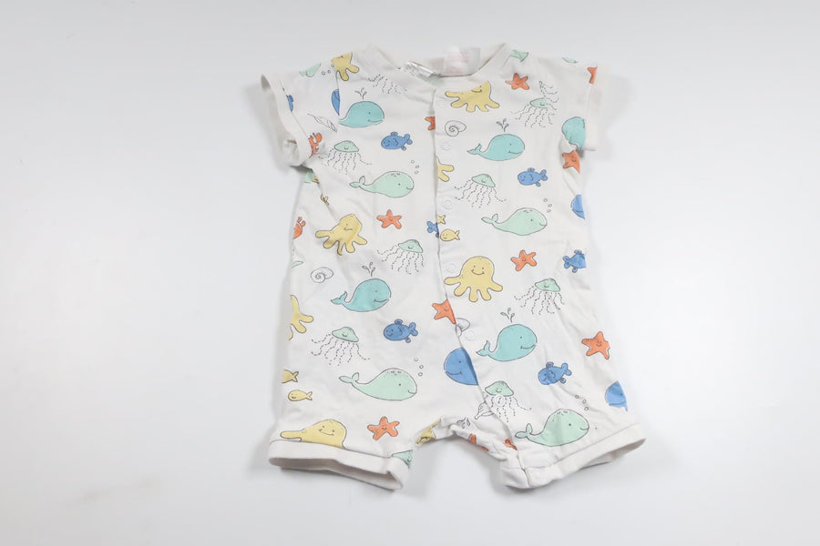 Pyjamas med djur från H&M - Storlek 68 - Vit