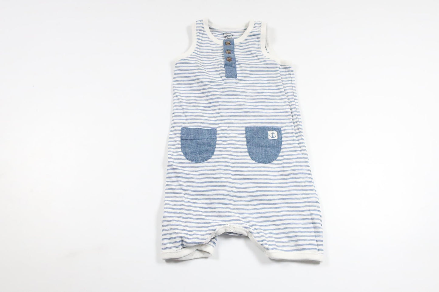 Randig jumpsuit från Lindex - Storlek 68 - Vit