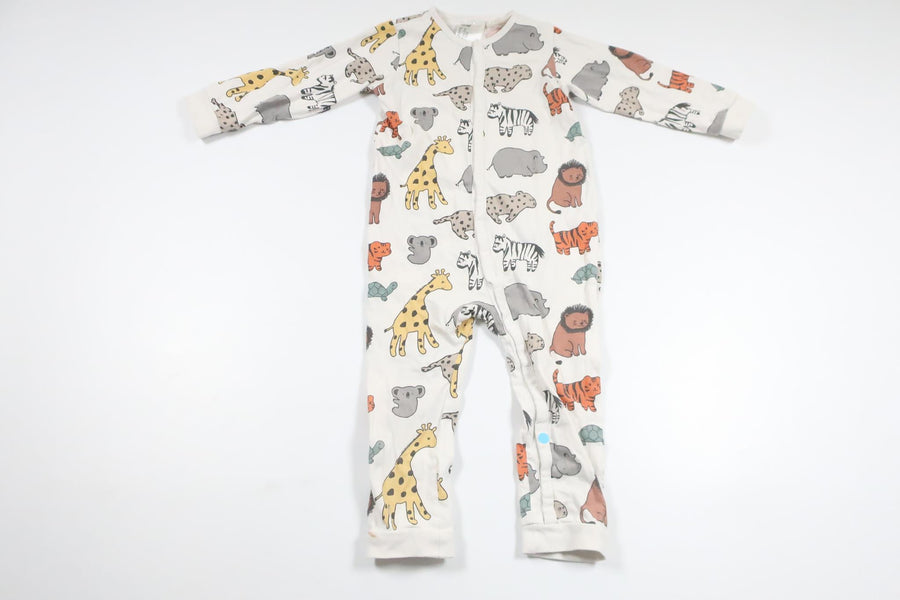 Pyjamas med djur från H&M - Storlek 92 - Vit