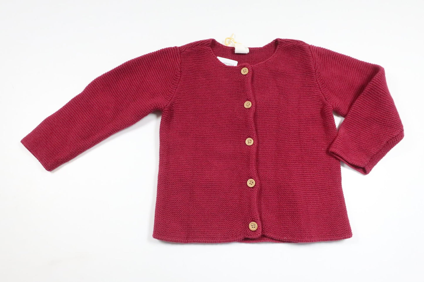 Stickad kofta från H&M - Storlek 86 - Vinröd