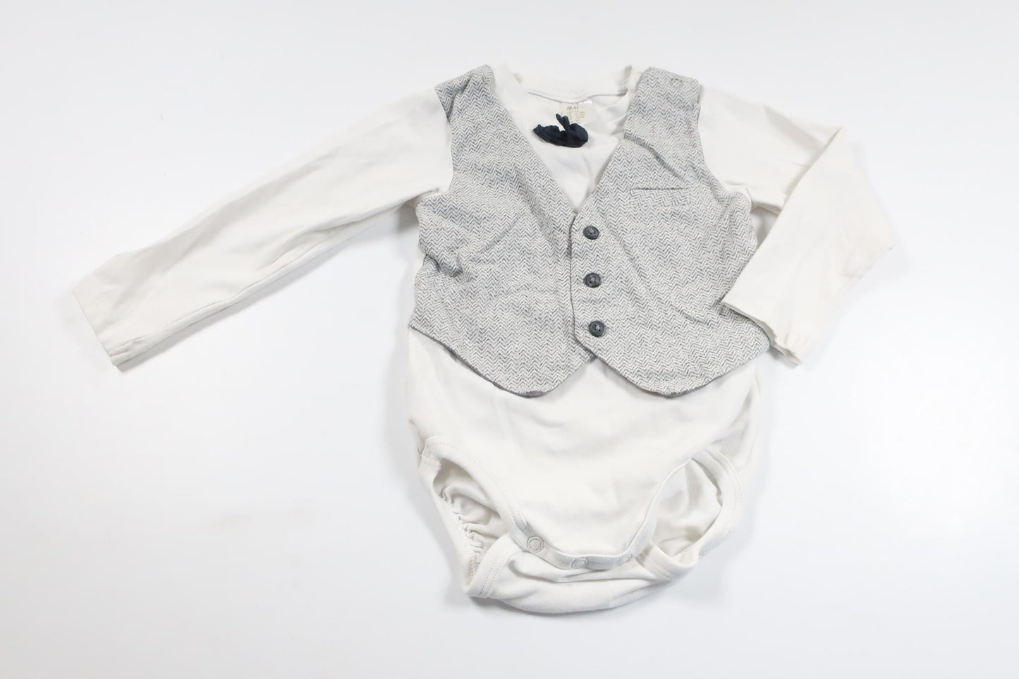 Body med inbyggd väst från H&M - Storlek 86 - Vit