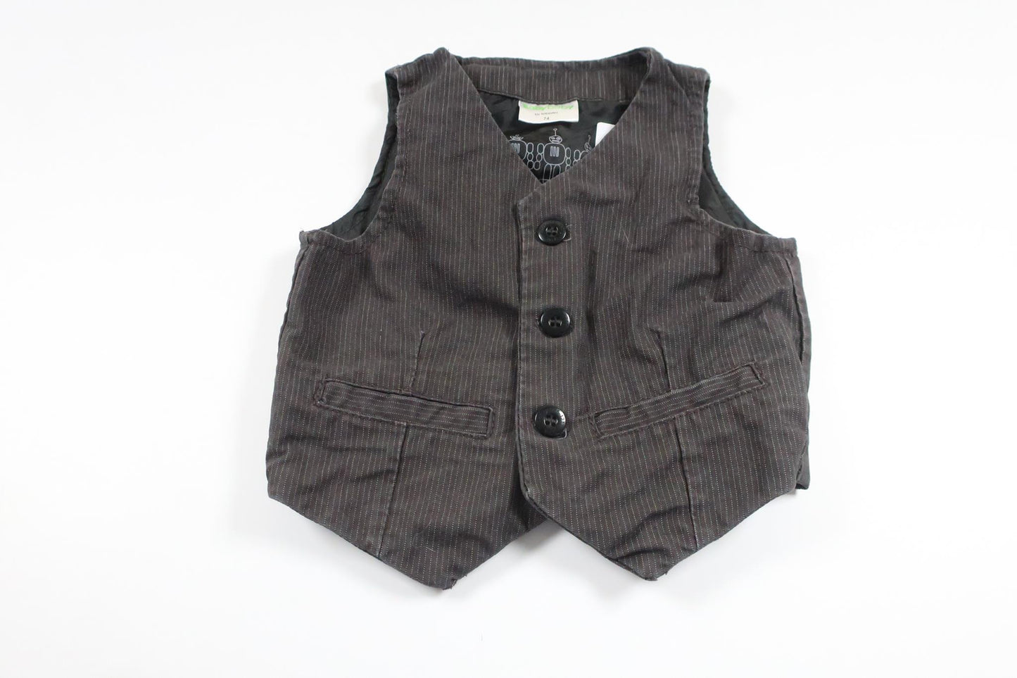 Randig väst från Kappahl - Storlek 74 - Grå