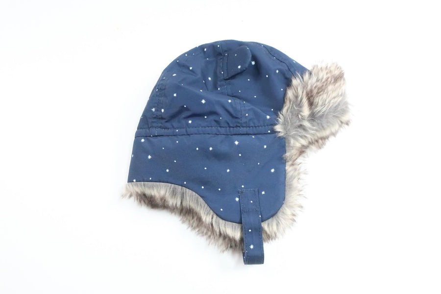 Fleecefodrad hjälmmössa från H&M - Storlek 74 - Marinblå