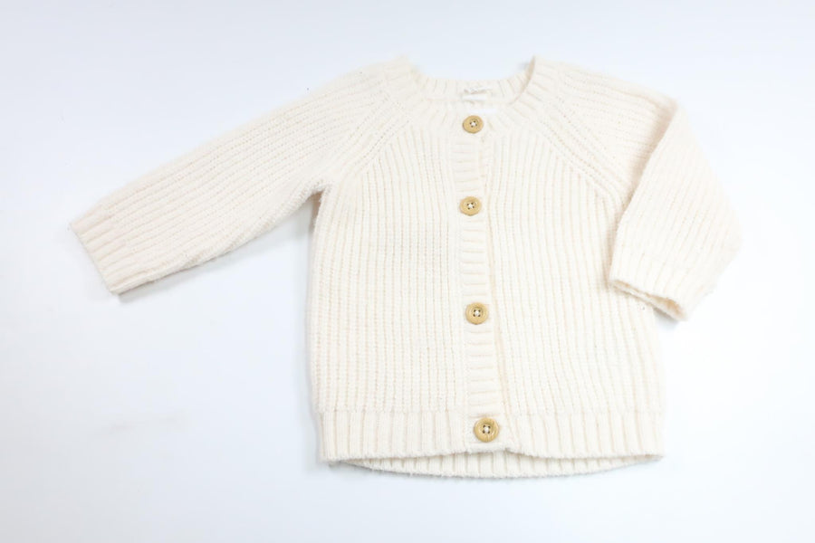 Stickad kofta från H&M - Storlek 80 - Benvit