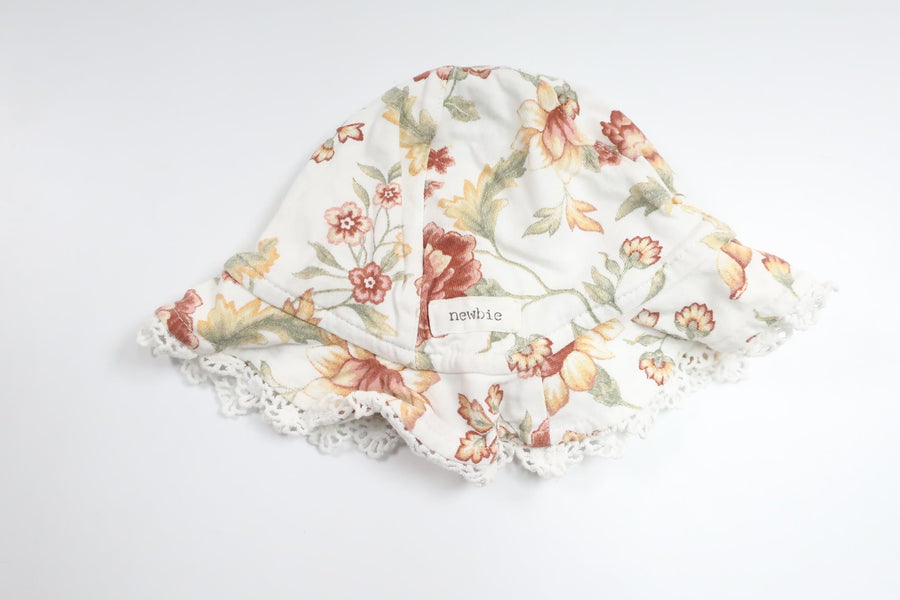Floral sun hat from Newbie - Size 44/46 - Off-white