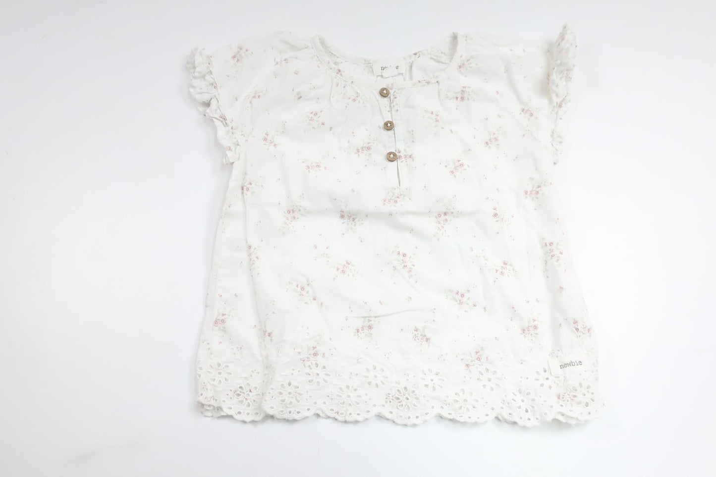 Blommig tunika från Newbie - Storlek 92 - Vit