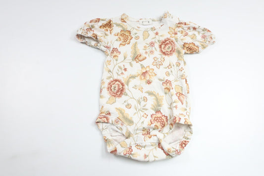 Blommig body från Newbie - Storlek 62 - Benvit