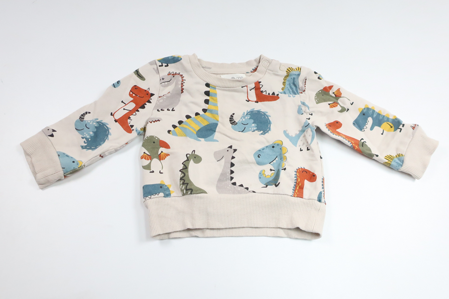Sweatshirt med dinosaurier från Tiny One - Storlek 62 - Benvit