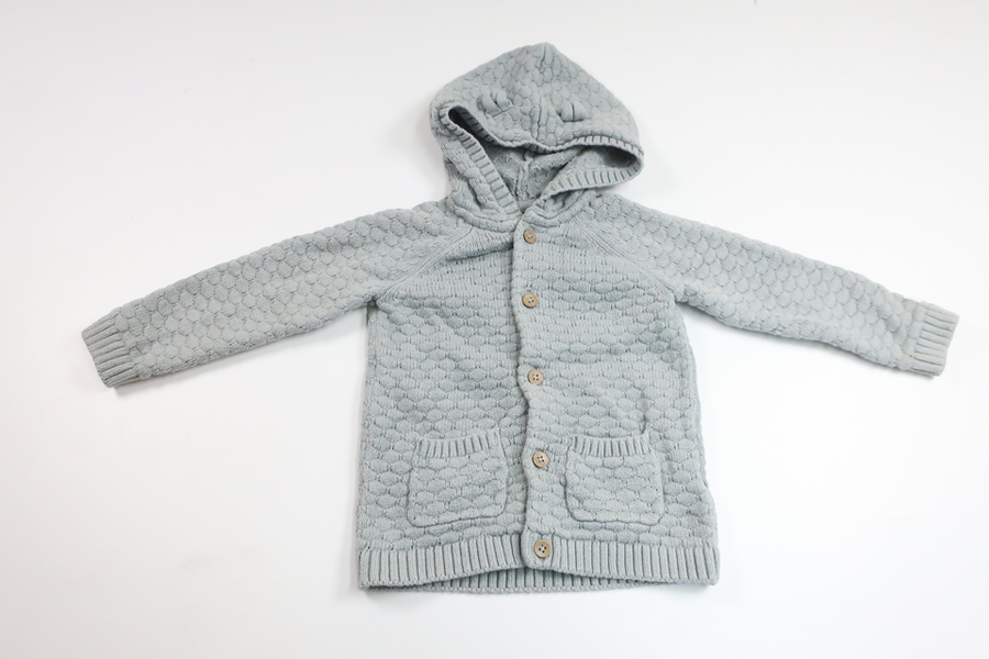 Stickad munkjacka från Newbie - Storlek 80 - Grå