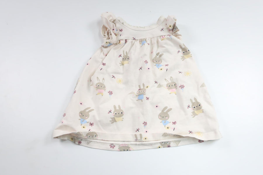 Klänning med kaniner från Name It - Storlek 56 - Benvit