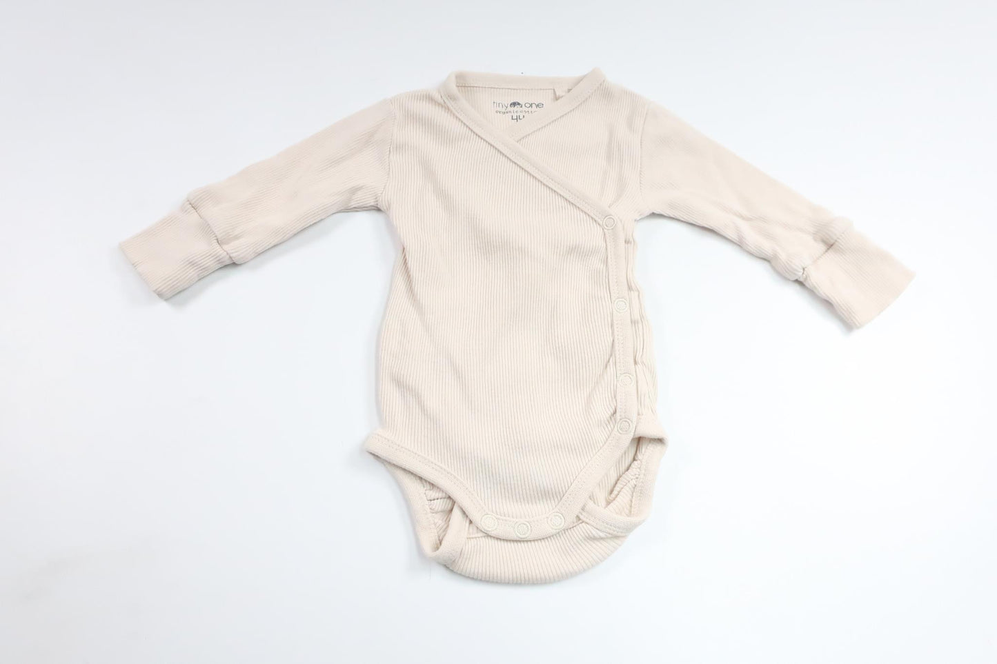 Ribbad omlottbody från Tiny One - Storlek 44 - Benvit