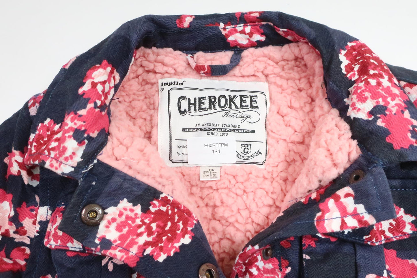 Blommig jacka från Lupilu - Storlek 116 - Marinblå