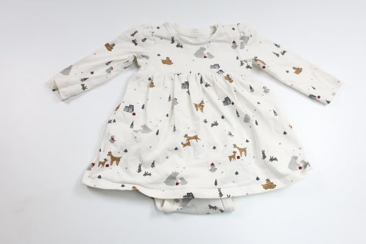 Klänning med inbyggd body från H&M - Storlek 62 - Vit