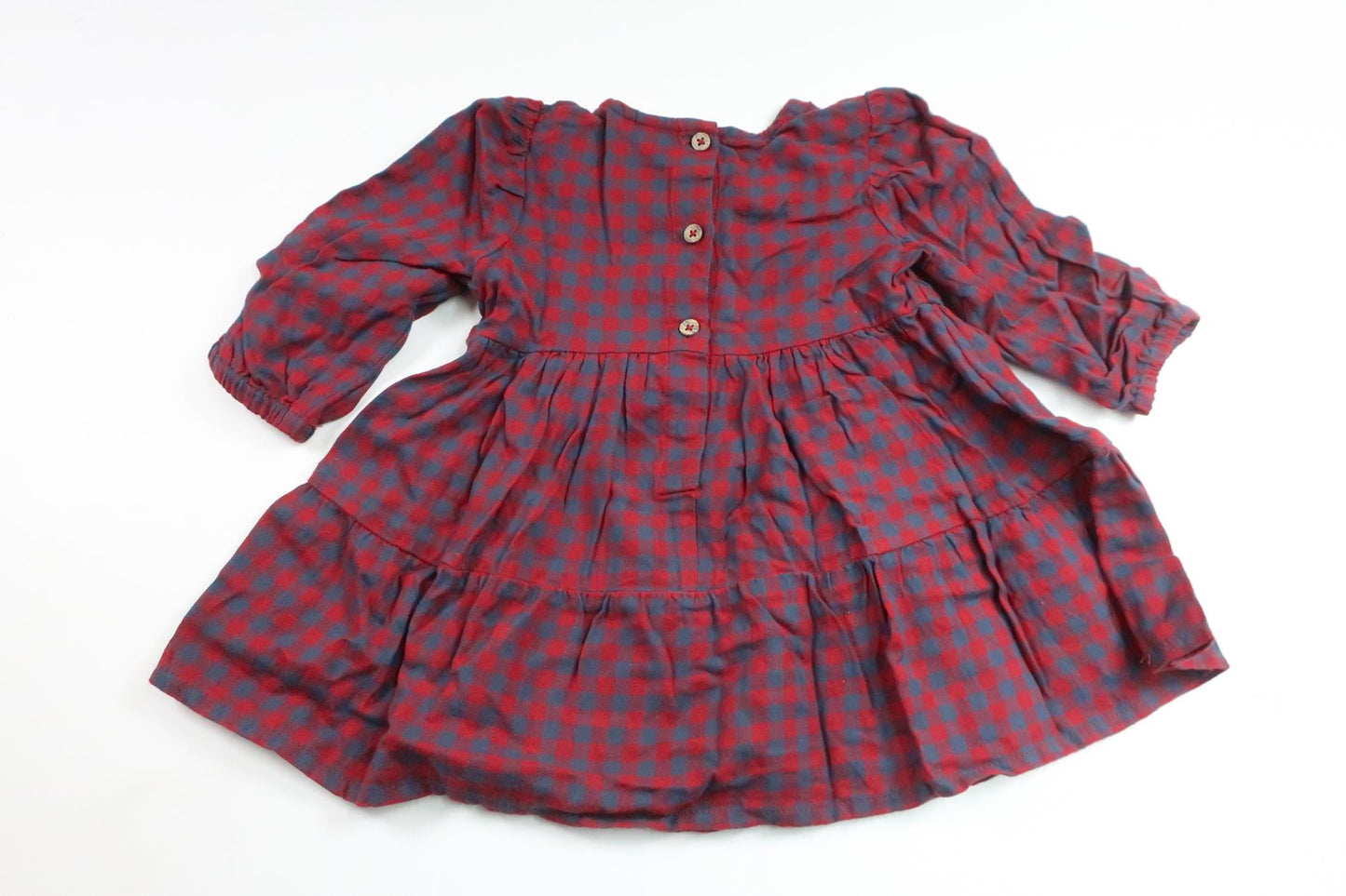 Rutig klänning från Lindex - Storlek 74 - Röd