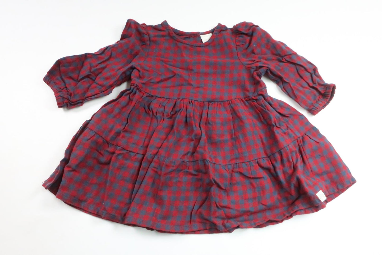 Rutig klänning från Lindex - Storlek 74 - Röd