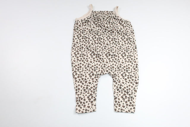 Leopardmöntrad jumpsuit från H&M - Storlek 74 - Beige