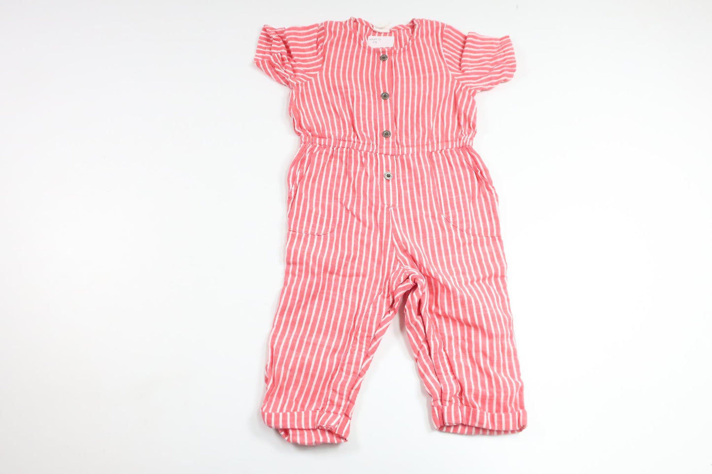 Randig jumpsuit från H&M - Storlek 74 - Röd