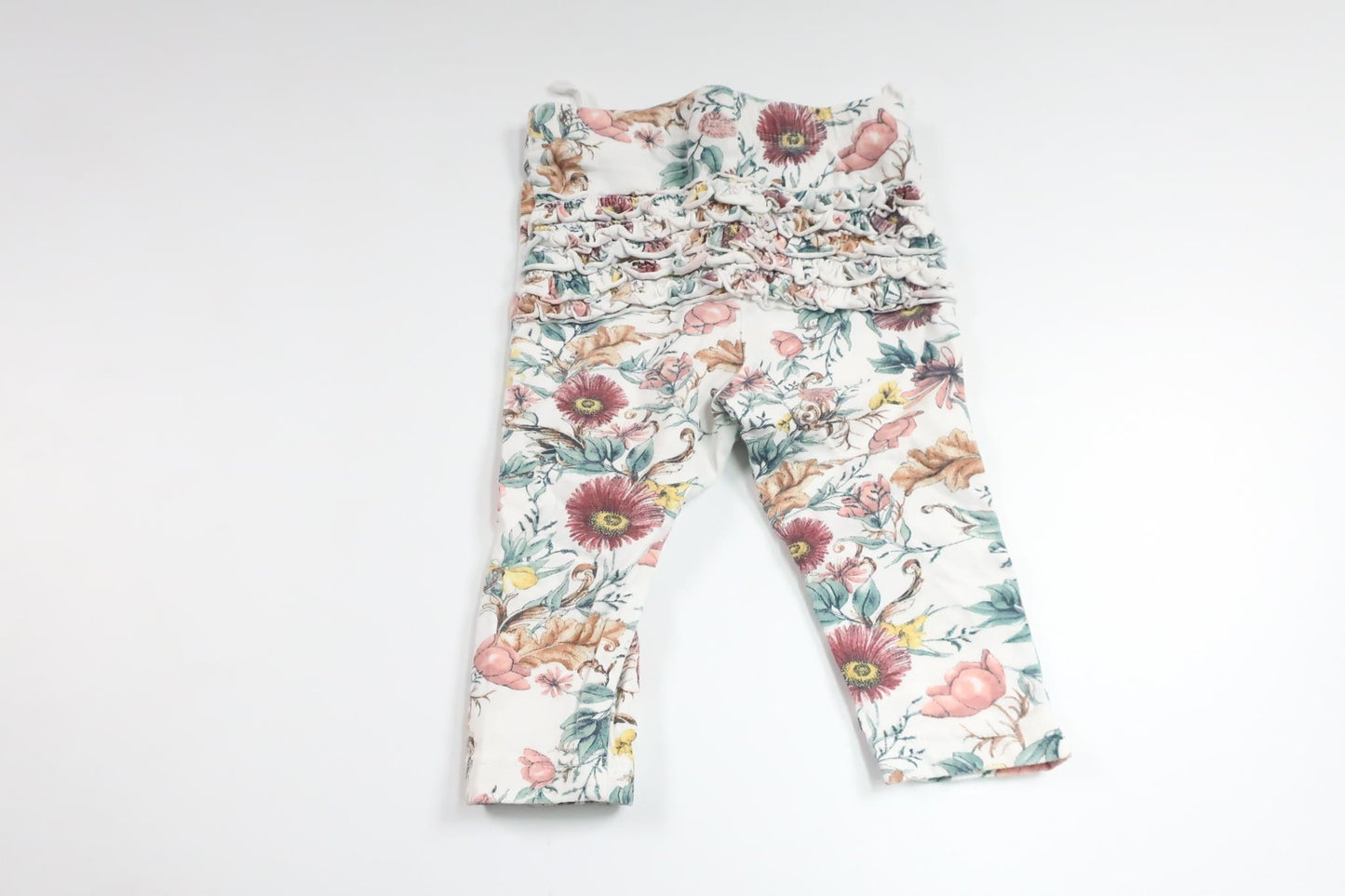 Blommiga byxor med volang från Lindex - Storlek 62 - Vit