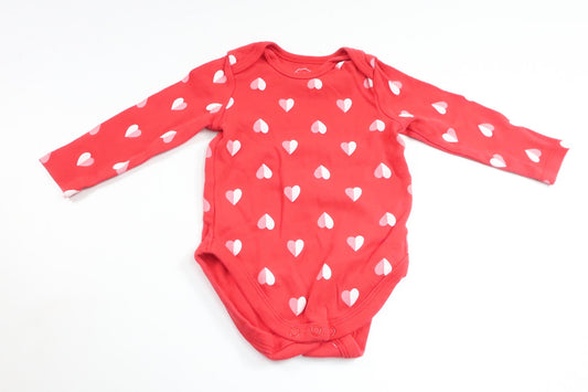 Body med hjärtan från Baby Club by C&A - Storlek 74 - Röd