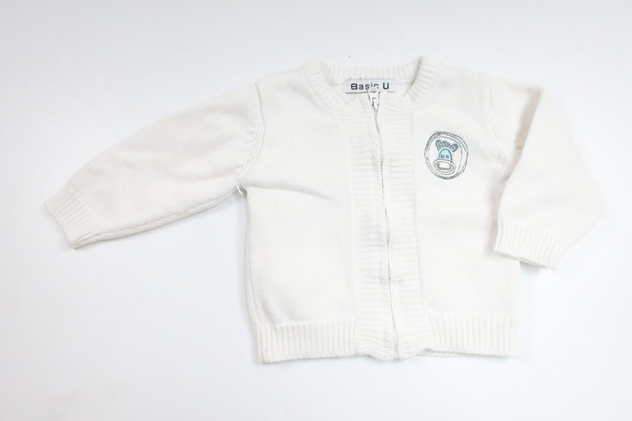 Stickad kofta från Basic U - Storlek 62 - Vit