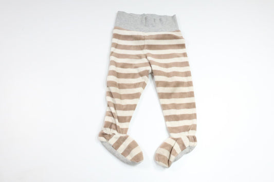 Randiga byxor i fleece från H&M - Storlek 74 - Beige