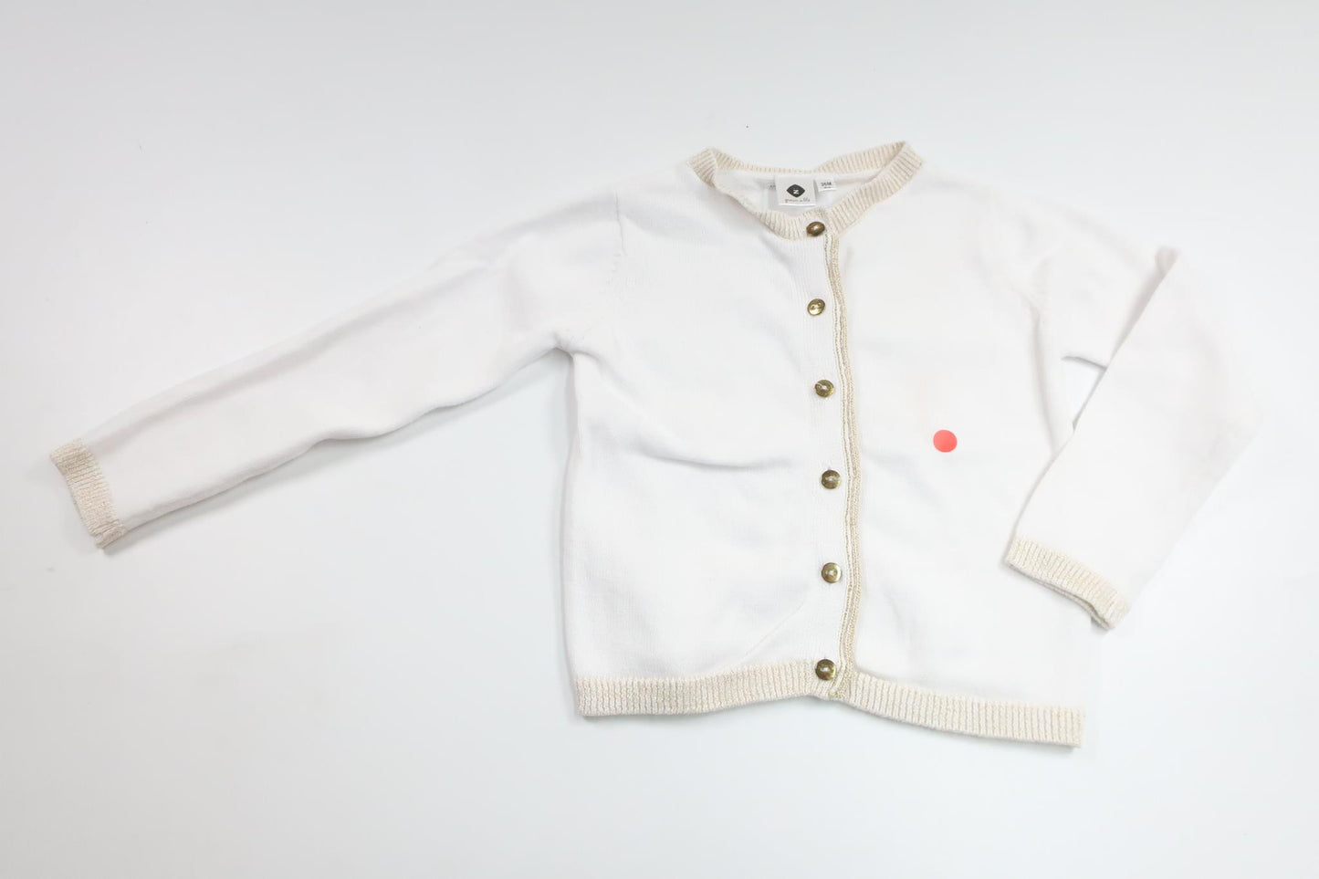 Stickad kofta från Grain de Blé - Storlek 92 - Vit