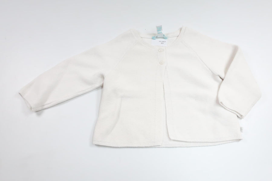 Stickad kofta från Obaïbi - Storlek 80 - Vit