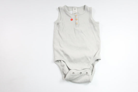 Ribbad body från H&M - Storlek 80 - Grå