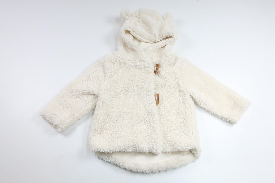 Munkjacka i teddy från Next - Storlek 74/80 - Vit