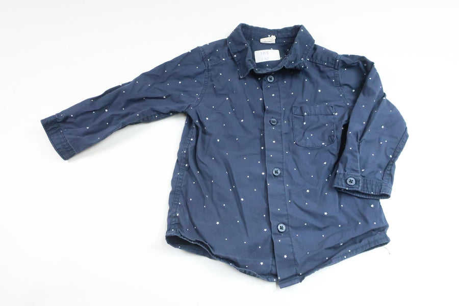 Skjorta med stjärnor från H&M - Storlek 80 - Marinblå