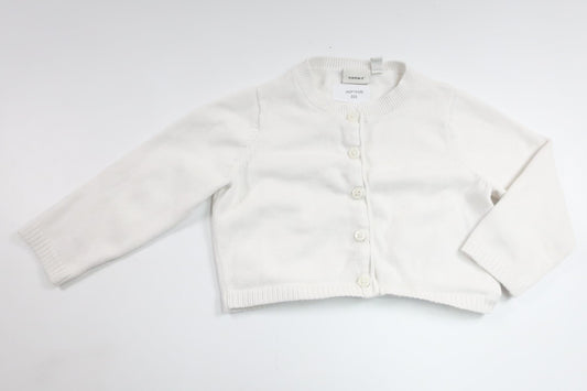 Stickad kofta från Name It - Storlek 80 - Vit