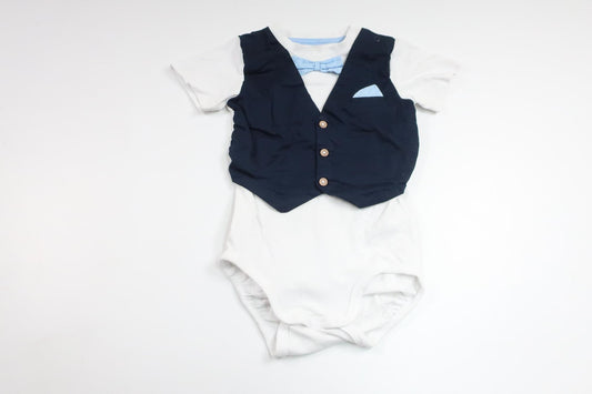 Body med inbyggd väst från H&M - Storlek 92 - Vit