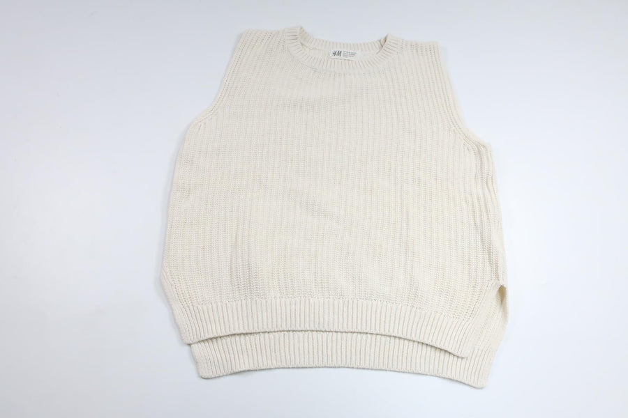 Stickad väst från H&M - Storlek 110/116 - Benvit