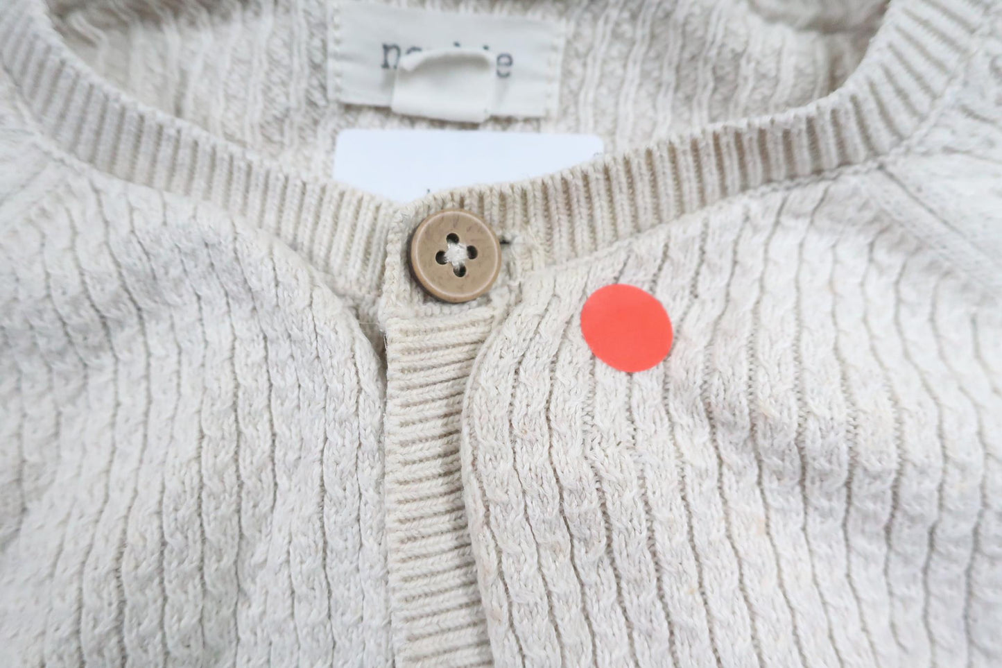 Stickad kofta från Newbie - Storlek 86 - Benvit