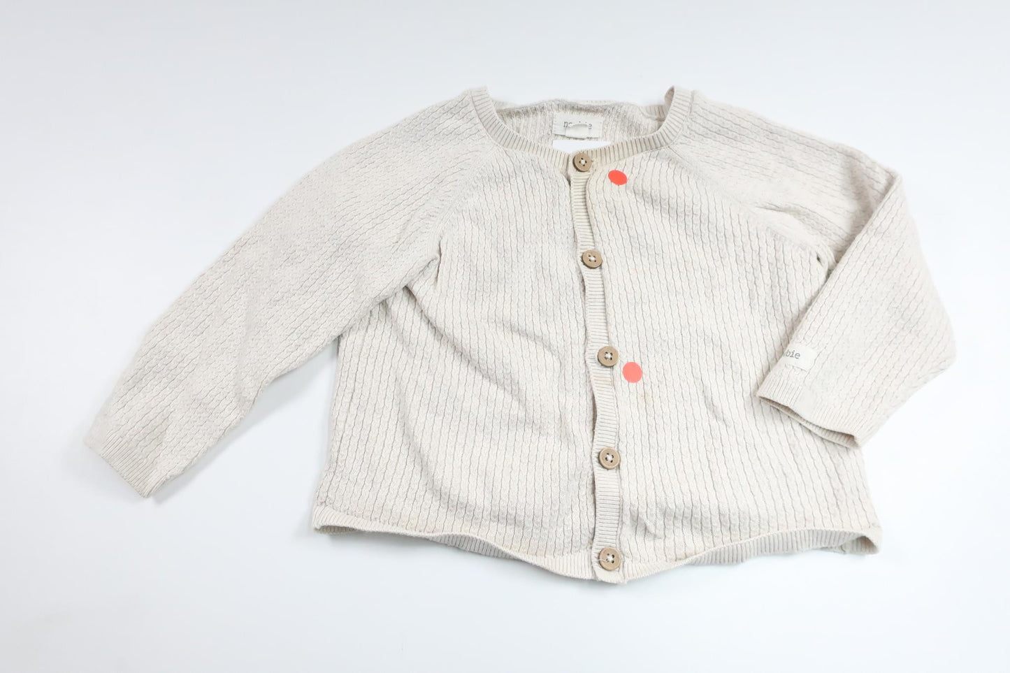 Stickad kofta från Newbie - Storlek 86 - Benvit