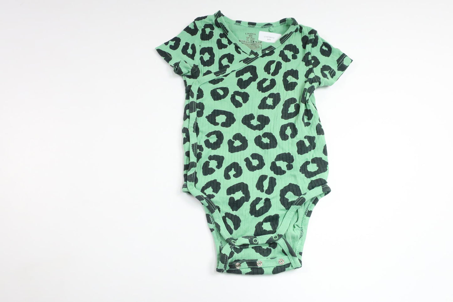 Ribbad omlottbody från Lindex - Storlek 68 - Grön