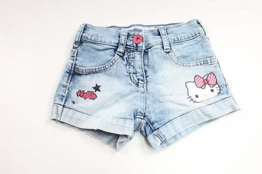 Jeansshorts med Hello Kitty från Junny - Storlek 104 - Denim