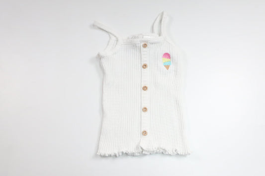 Ribbat linne från Zara - Storlek 86 - Vit