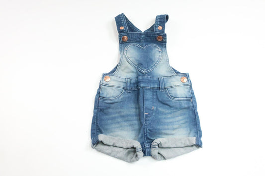 Hängselshorts med hjärta från H&M - Storlek 68 - Denim