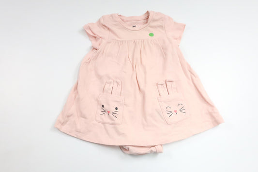 Klänning med inbyggd body från H&M - Storlek 62 - Rosa