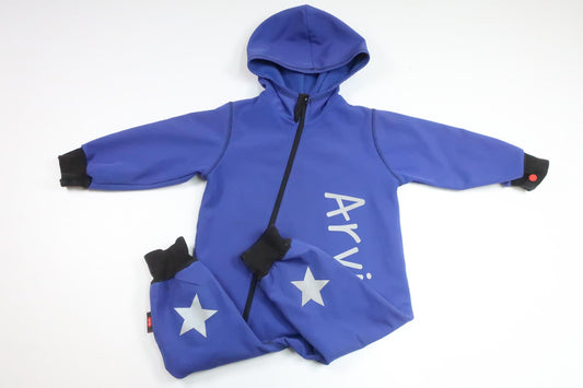 Softshelloverall med namnet Arvid från iELM - Storlek 86 - Lila