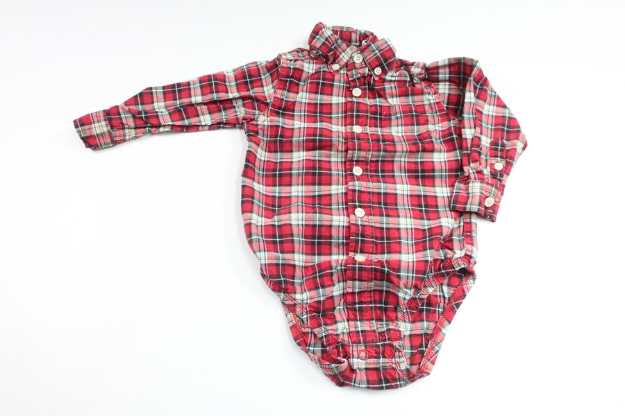 Rutig body från Carter's - Storlek 80/86 - Röd