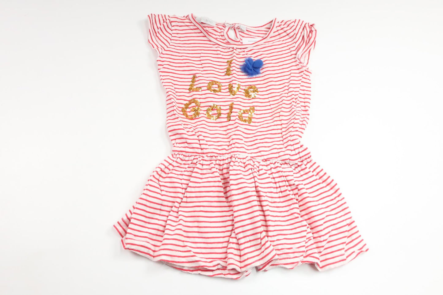 Randig klänning från Lemon Beret - Storlek 104/110 - Vit