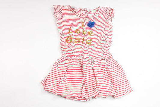 Randig klänning från Lemon Beret - Storlek 104/110 - Vit