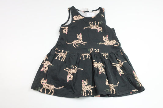 Klänning med leoparder från H&M - Storlek 92 - Grå
