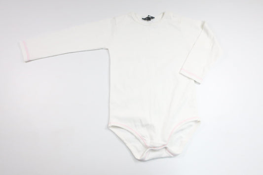 Ribbad body från Mads & Mette - Storlek 98 - Vit