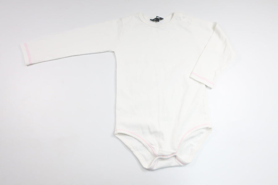 Ribbad body från Mads & Mette - Storlek 98 - Vit