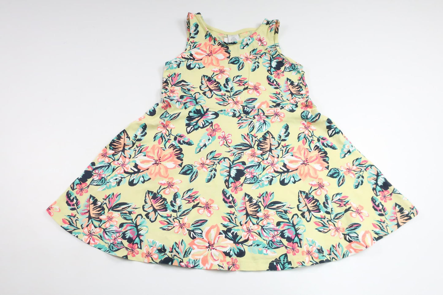 Blommig klänning från Lindex - Storlek 98/104 - Gul