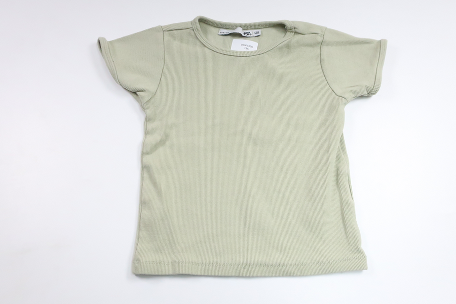 Ribbad t-shirt från Lager 157 - Storlek 120 - Grön